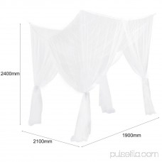 Four Corner Post Elegant Mosquito Net Bed Canopy Set, White, Full/Queen/King Size, Bed Mosquito Netting Canopy With Hooks
